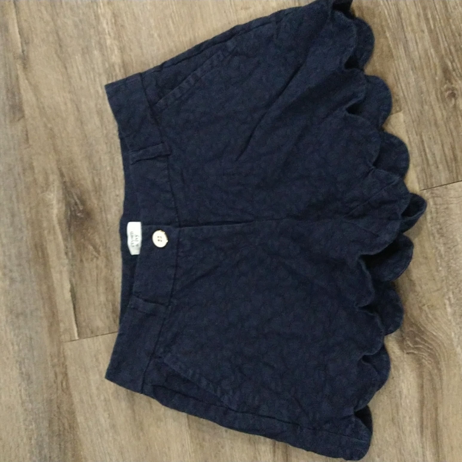 Crown  Ivy Navy Blue Scalloped Shorts